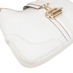 Gucci White Leather Jackie Shoulder Bag - vintageandkickz