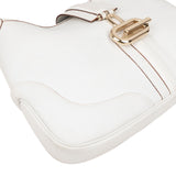 Gucci White Leather Jackie Shoulder Bag - vintageandkickz