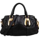 Prada Soft Leather Buckle Bauletto Handbag