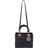Christian Dior Black Quilted Lambskin Lady Dior Handbag