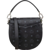 MCM Visetos Monogram Patricia Studded Saddle Crossbody Handbag