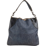 Miu Miu Denim Patch Applique Patchwork Shopper Shoulder Bag