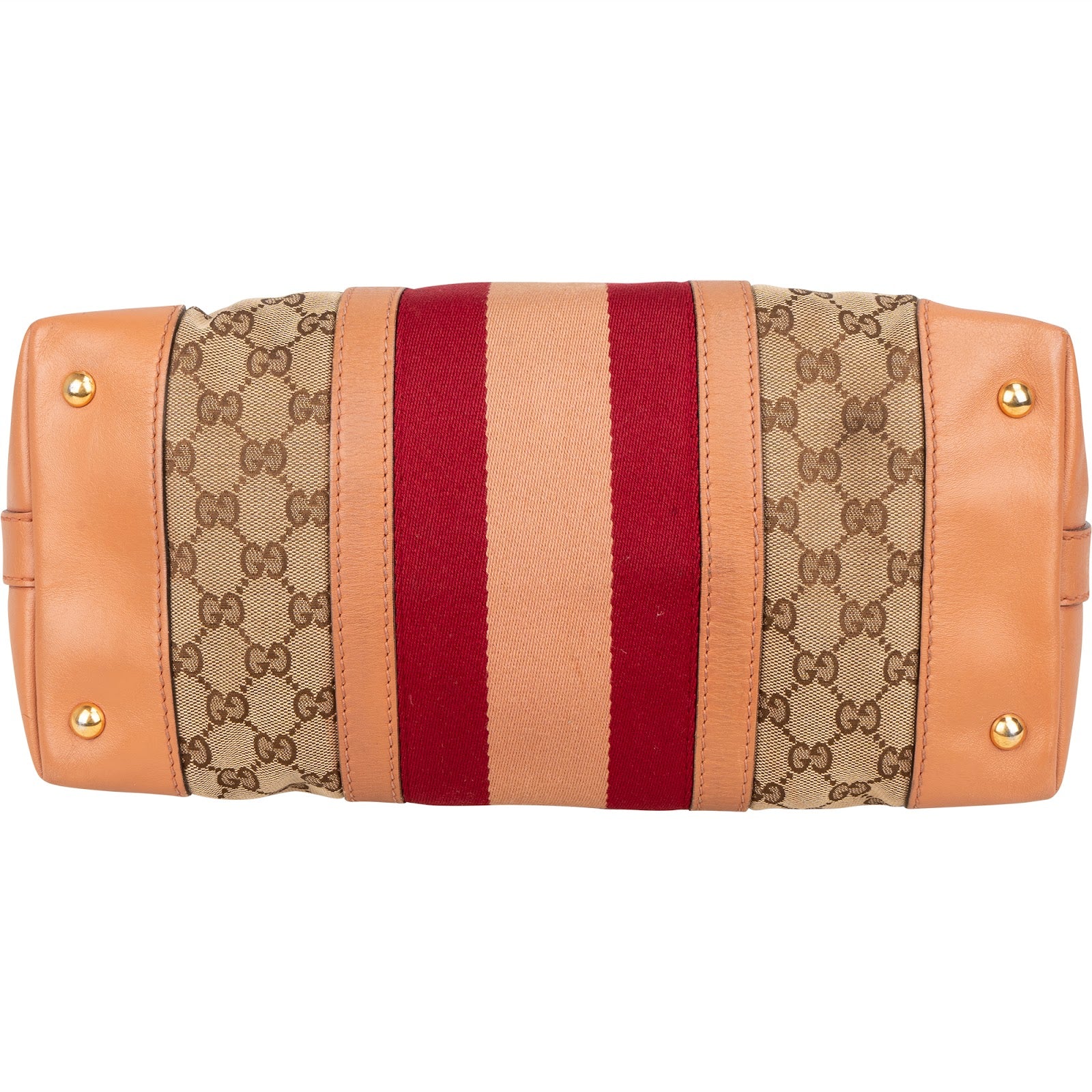 Gucci Monogram GG Sherry Line Web Handbag - vintageandkickz