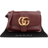 Gucci Bordeaux Leather GG Arli Small Crossbody Bag