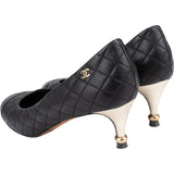 Chanel Black Quilted Leather Cap Toe Pumps (36,5)