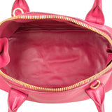 Miu Miu Pink Madras Leather Top Handle Bauletto Dome Handbag