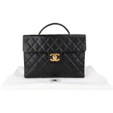 Chanel Quilted Caviar Leather 24K Top Handle Briefcase Handbag