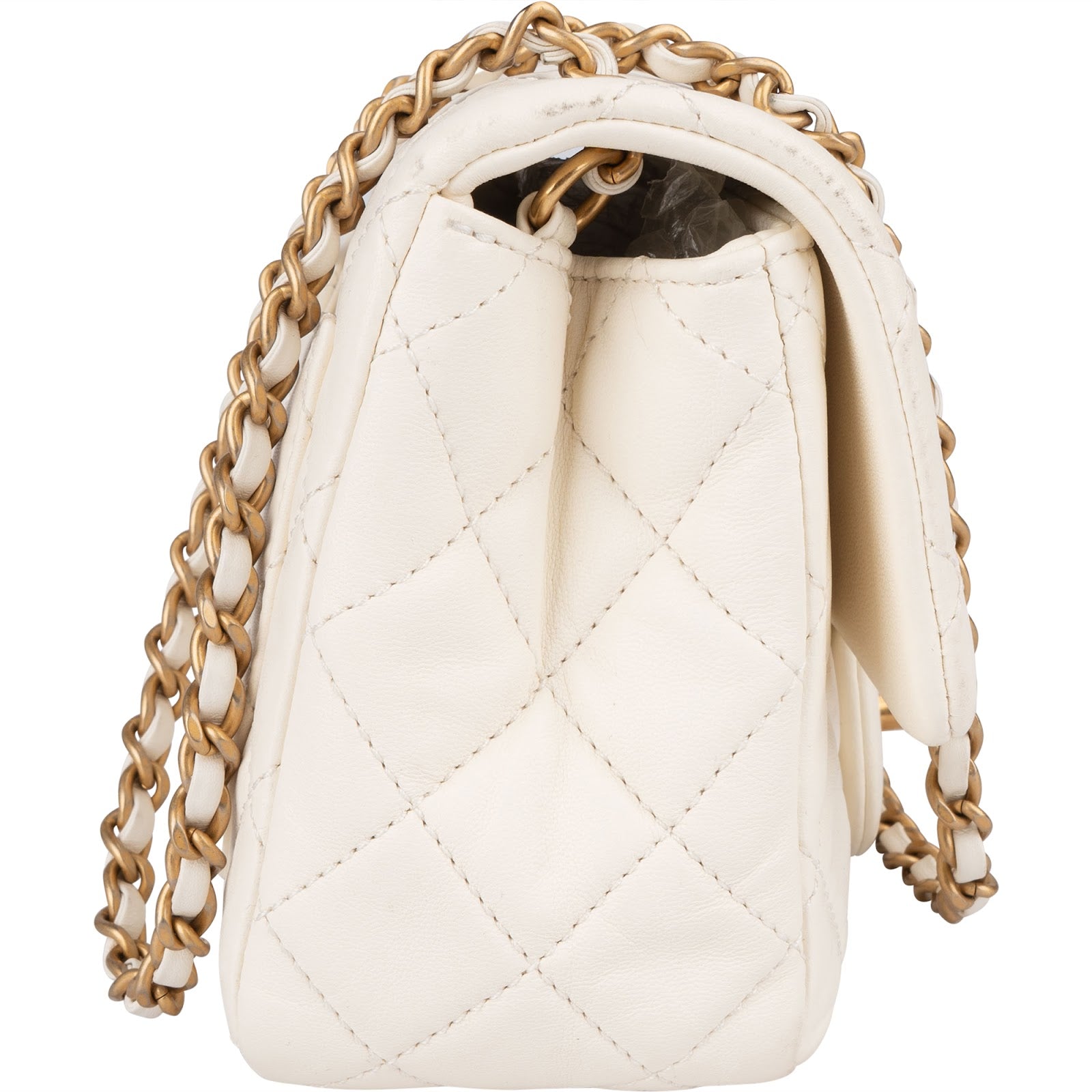 Chanel Quilted Lambskin Mini Rectangular Single Flap Adjustable Crossbody Bag - vintageandkickz