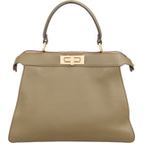 Fendi Olive Green Leather Medium Peekaboo Handbag