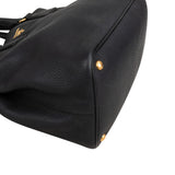 Prada Black Vitello Daino Leather Large Tote Handbag
