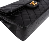 Chanel Quilted Lambskin 24K Gold Small Double Flap Shoulder Bag