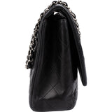 Chanel Quilted Lambskin Palladium Maxi Single Flap Crossbody Bag