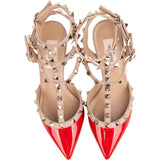 Valentino Garavani Multicolor Patent Leather Rockstud Multi Ankle Strap Pumps (35)
