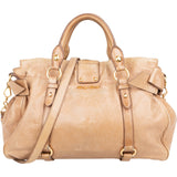 Miu Miu Vitello Lux Bow Satchel Handbag