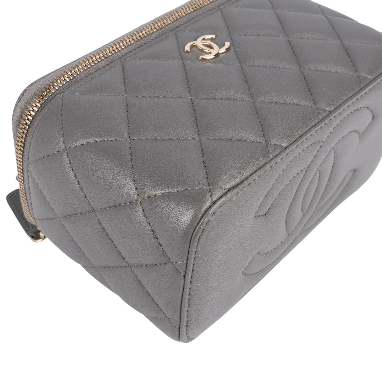 Chanel Quilted Lambskin Top Handle Vanity Case Crossbody Bag - vintageandkickz