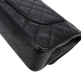 Chanel Quilted Caviar Leather Palladium Medium Double Flap Shoulder Bag