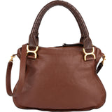 Chloé Grained Calfskin Marcie Satchel Handbag