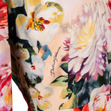 Dolce & Gabbana Multicolor Floral Print Lace Trim Dress (IT44)