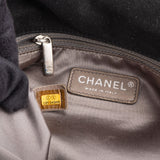 Chanel Suede Shearling Palladium Jumbo Single Flap Shoulder Bag
