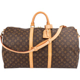 Louis Vuitton Monogram Canvas Keepall 55 Bandoulière Travel Bag