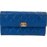 Chanel Quilted Caviar Leather Boy Flap Wallet