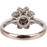 Handcrafted 0,68 Carat Diamond Flower Cluster 750 Gold Ring (#51)