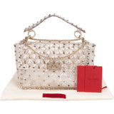 Valentino Garavani PVC Rockstud Spike Flap Crossbody Handbag