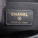 Chanel Quilted Caviar Leather Side Chain Clutch Bag