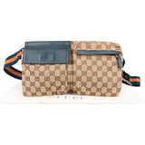 Gucci Grained Leather Monogram GG Canvas Crossbody Belt Bag
