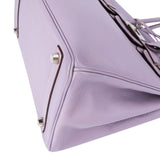 Hermès Lilac Chevre Mysore Leather Palladium Birkin 30 Handbag