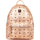 MCM Visetos Monogram Metallic Stark Studded Backpack