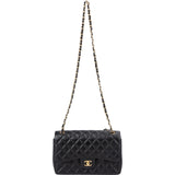 Chanel Quilted Caviar Leather Double Flap Crossbody Bag