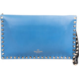 Valentino Garavani Leather Rockstud Flat Clutch