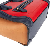 Céline Tricolor Grained and Calfskin Leather Luggage Handbag