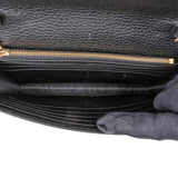 Gucci Black Leather Interlocking GG Wallet On Chain Crossbody Bag