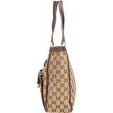 Gucci Monogram GG Canvas Abbey Double Pocket Tote Shoulder Bag