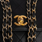 Chanel Quilted Lambskin 24K Gold Single Flap Crossbody Bag