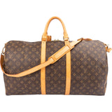 Louis Vuitton Monogram Canvas Keepall 55 Bandoulière Travel Bag