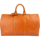 Louis Vuitton Orange Epi Leather Keepall 45 Travel Bag