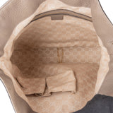 Gucci Pebbled Leather Bamboo Shopper Hobo Shoulder Bag