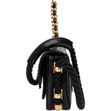 Chanel Aged Calfskin Vintage Rope Strap Single Flap Shoulder Bag