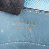 Prada Blue Saffiano Leather Double Handbag - vintageandkickz