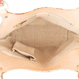 Gucci Floral Print Canvas Bamboo Handle Tote Shoulder Bag