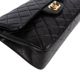 Chanel Quilted Lambskin 24K Gold Small Double Flap Shoulder Bag