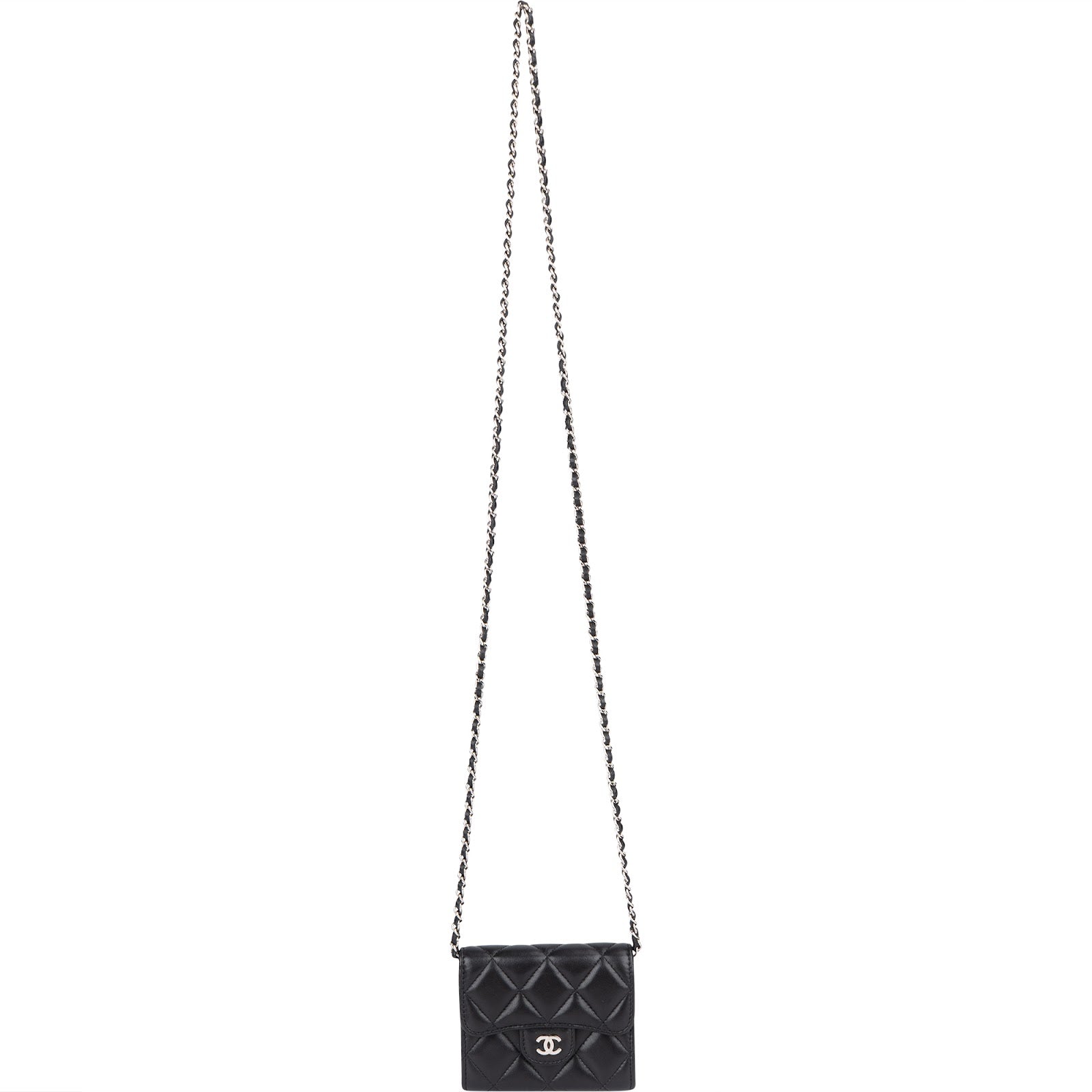 Chanel Quilted Lambskin CC Single Flap Wallet on Chain - vintageandkickz
