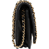 Chanel Quilted Caviar Palladium Wallet On Chain Crossbody Bag