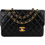 Chanel Quilted Lambskin 24K Gold Small Double Flap Shoulder Bag