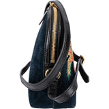 Gucci Suede Ophidia GG Embroidered Dragon Crossbody Bag