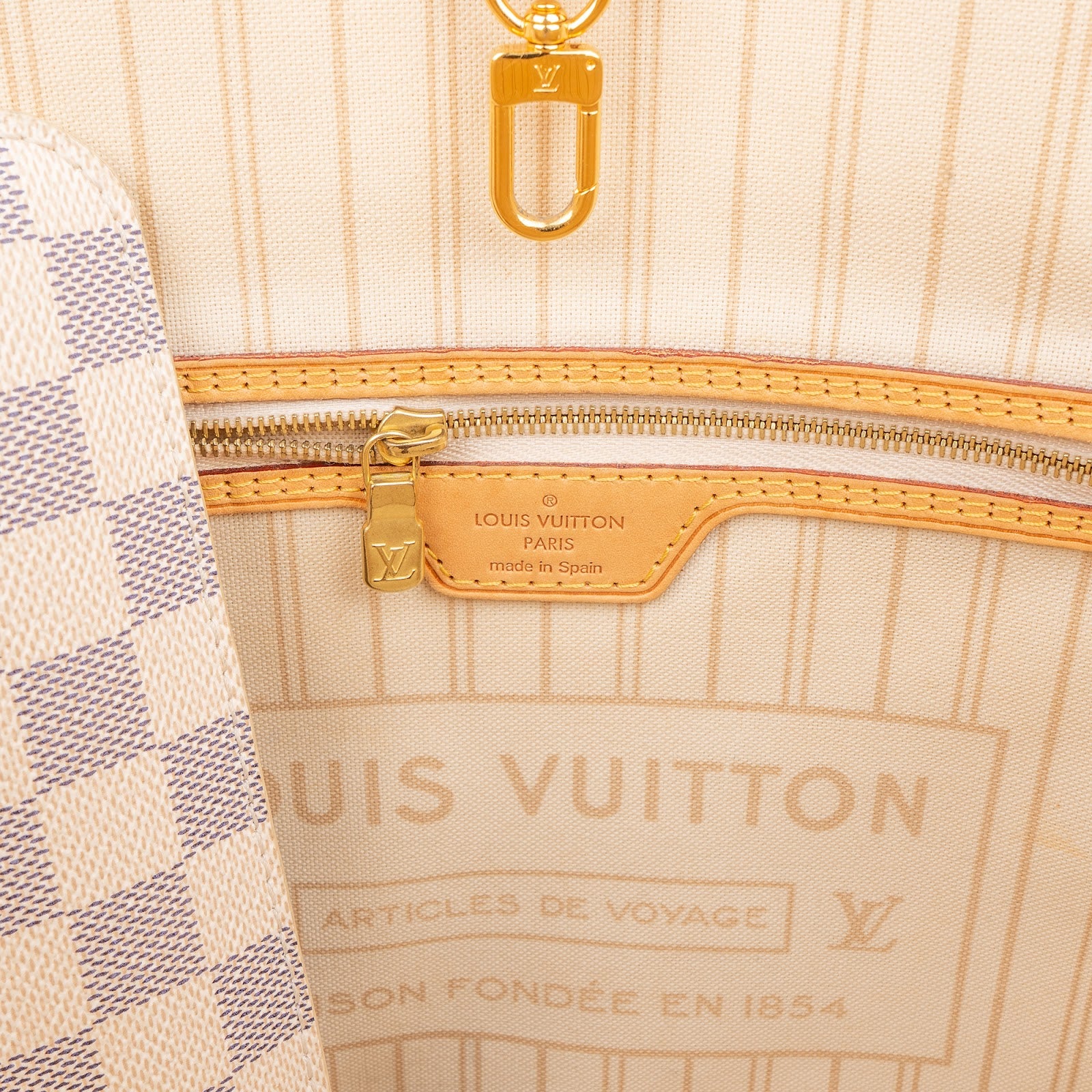 [🔄️B07 / F20] Louis Vuitton Monogram Damier Azur Canvas Neverfull MM Shoulder Bag - vintageandkickz