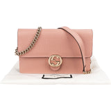 Gucci Leather Interlocking GG Wallet On Chain Crossbody Bag